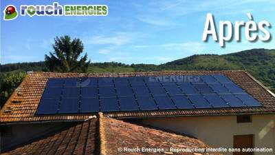 Photovoltaique bi-verre Solarwatt installé au Sautel près de Lavelanet : avant / après